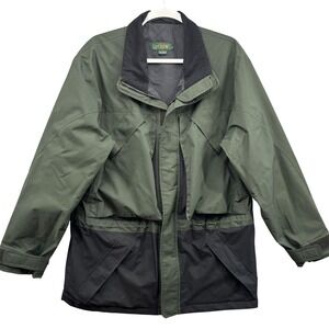 Vintage J Crew Jacket Mens Small Green Black Outdoor Parka Coat 90s